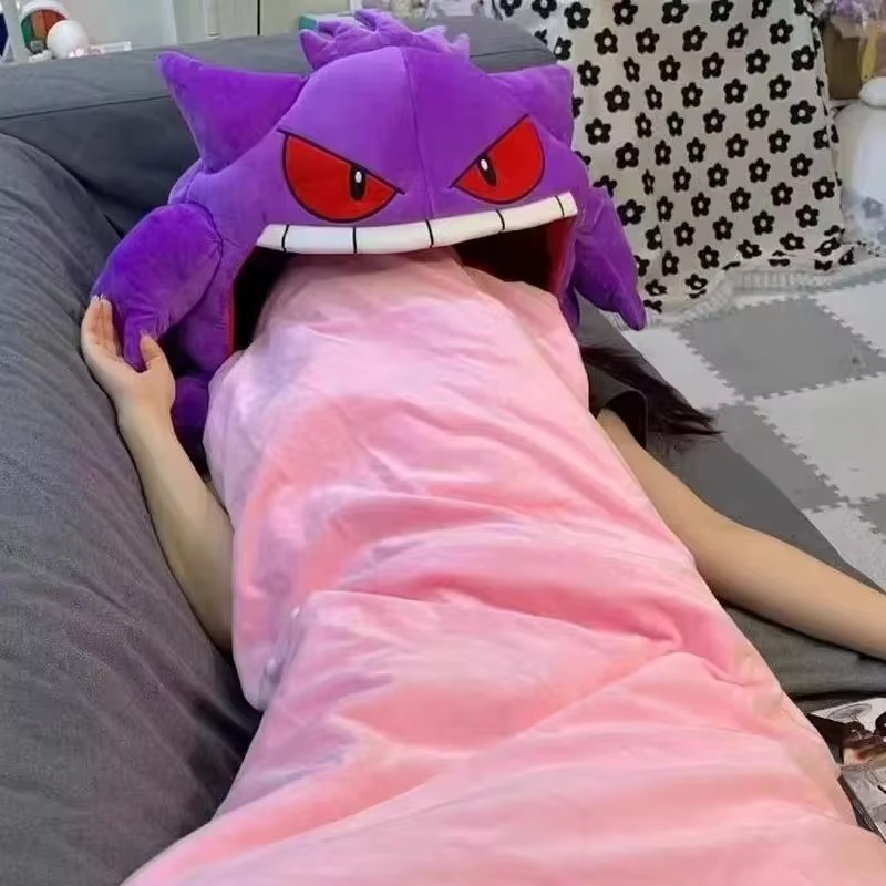 Saco de dormir Gengar: Cojín y manta ultrasuaves